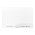 Back of design #18 Christmas card with a white background and black text centred on the bottom explaining daniel(ink.)'s commitment to donating 10% of all profits to Ability WA. 