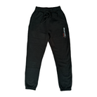 Black track pants featuring the daniel(ink.) logo embroidered in silver and the slogan "get it on" embroidered in red underneath it on the upper left thigh. 